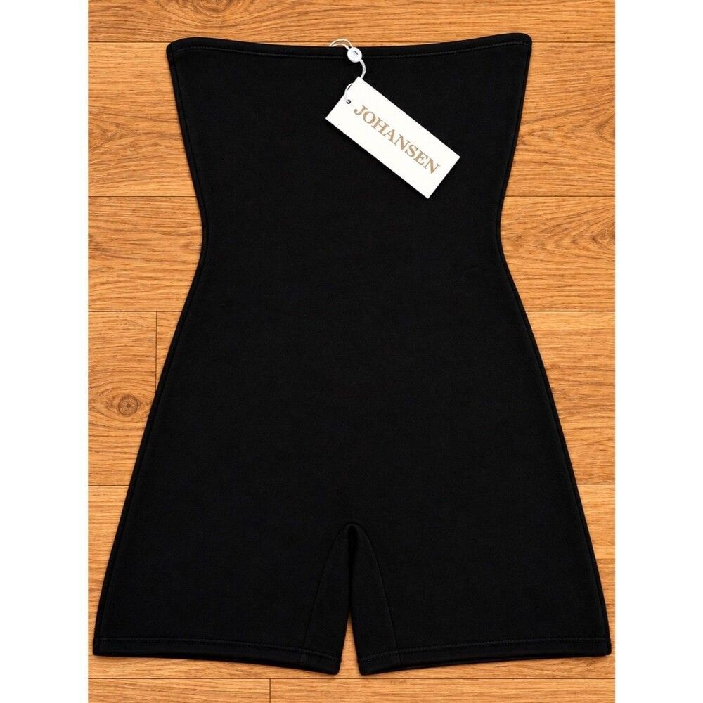 Johansen Lovey Romper Black Strapless Knit Romper Size Large NWT